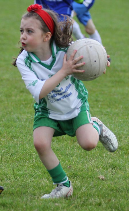 Action from the ladies under 10 and under 8 match between Aodh Ruadh and Four Masters.