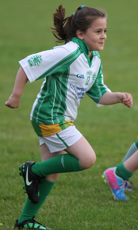 Action from the ladies under 10 and under 8 match between Aodh Ruadh and Four Masters.