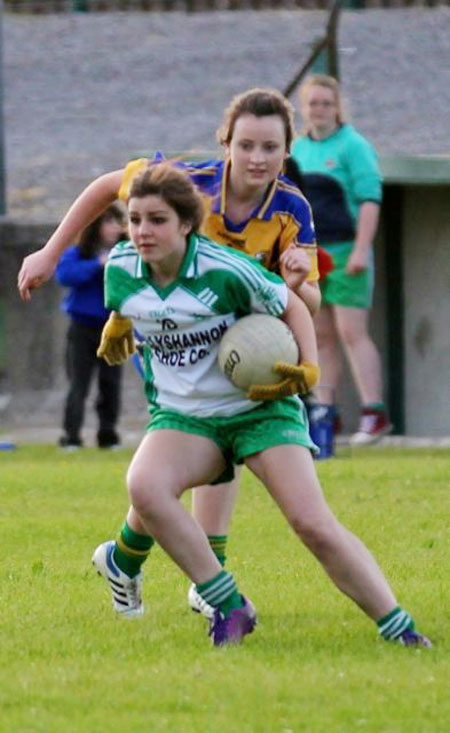 Action from the ladies senior match between Aodh Ruadh and Glencar Manorhamilton.