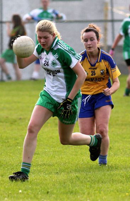 Action from the ladies senior match between Aodh Ruadh and Glencar Manorhamilton.