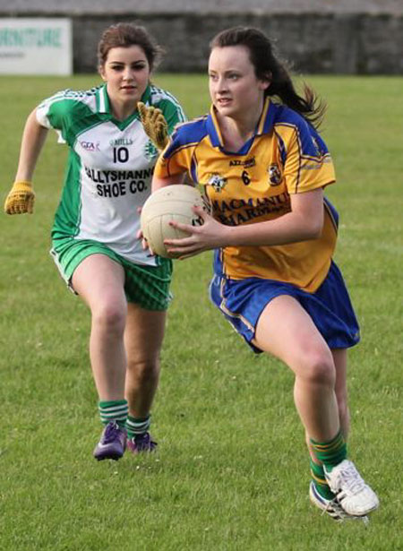 Action from the ladies senior match between Aodh Ruadh and Glencar Manorhamilton.