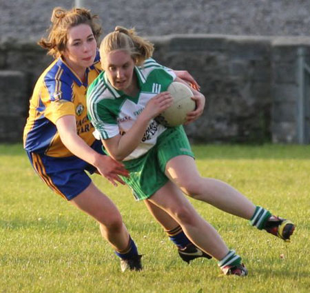 Action from the ladies senior match between Aodh Ruadh and Glencar Manorhamilton.