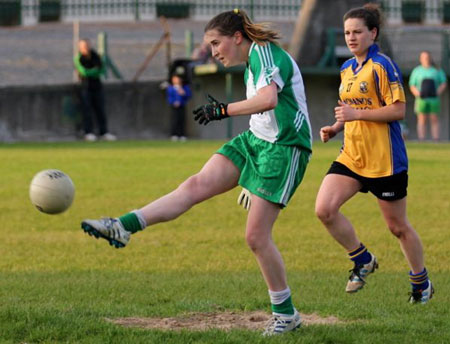 Action from the ladies senior match between Aodh Ruadh and Glencar Manorhamilton.