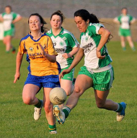 Action from the ladies senior match between Aodh Ruadh and Glencar Manorhamilton.