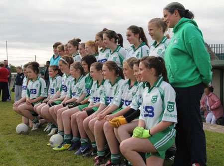 Action from the ladies under 14 match between Aodh Ruadh and New York.