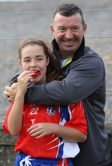 Action from the ladies under 14 match between Aodh Ruadh and New York.