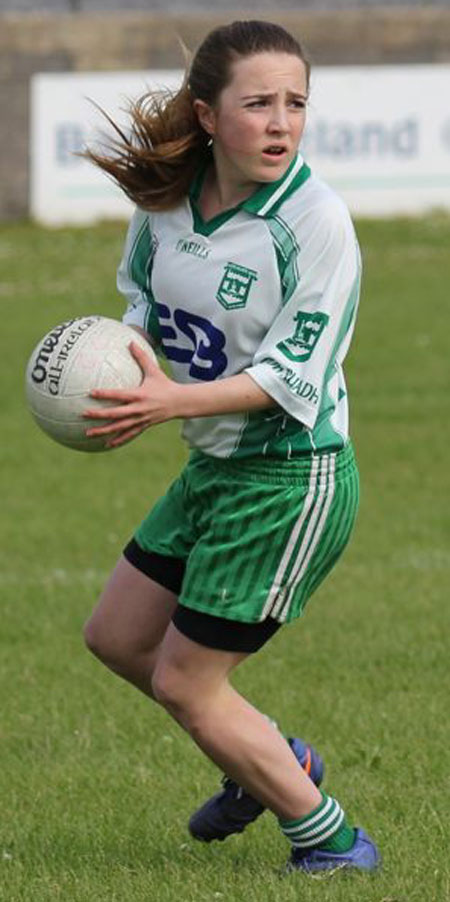 Action from the ladies under 14 match between Aodh Ruadh and New York.