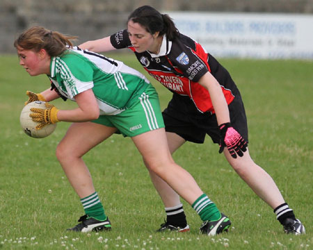 Action from the ladies senior match between Aodh Ruadh and Drumcliffe Rosses Point.