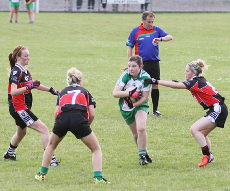 Action from the ladies senior match between Aodh Ruadh and Drumcliffe Rosses Point.