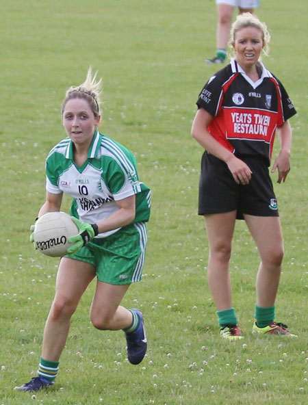 Action from the ladies senior match between Aodh Ruadh and Drumcliffe Rosses Point.