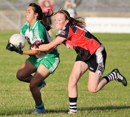 Action from the ladies senior match between Aodh Ruadh and Drumcliffe Rosses Point.