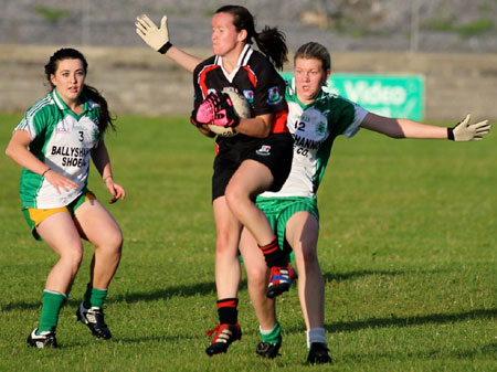 Action from the ladies senior match between Aodh Ruadh and Drumcliffe Rosses Point.