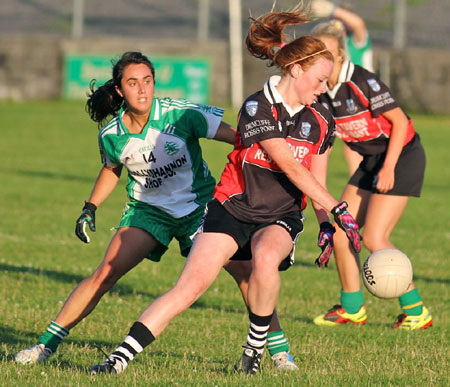 Action from the ladies senior match between Aodh Ruadh and Drumcliffe Rosses Point.