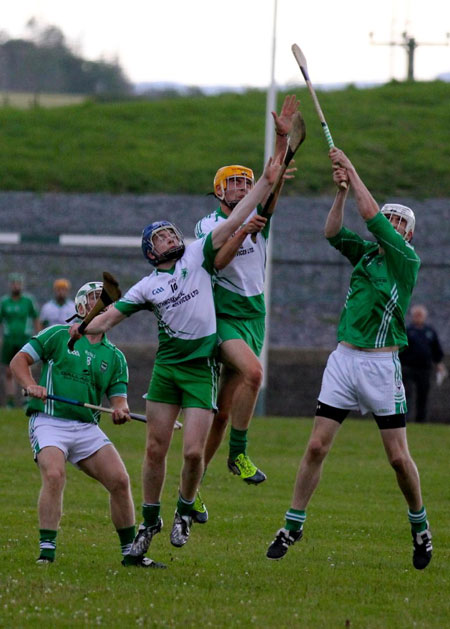 Action from the senior hurling championship game against MacCumhaill's.