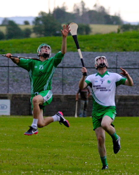 Action from the senior hurling championship game against MacCumhaill's.