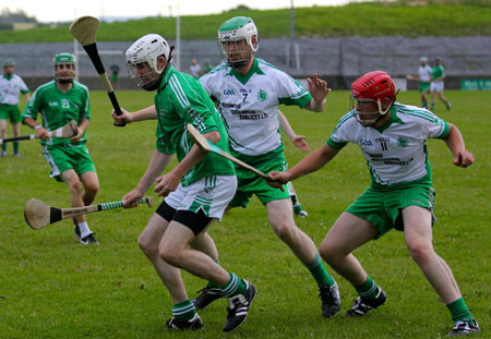 Action from the senior hurling championship game against MacCumhaill's.