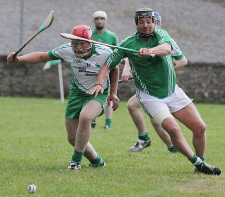 Action from the senior hurling championship game against MacCumhaill's.