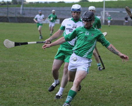 Action from the senior hurling championship game against MacCumhaill's.