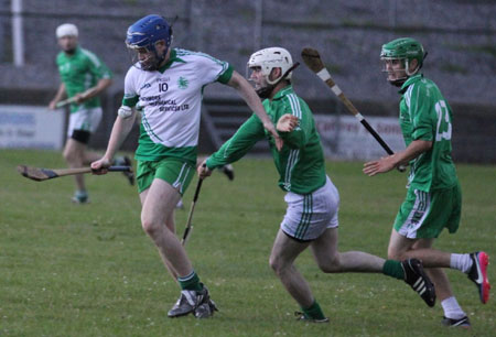 Action from the senior hurling championship game against MacCumhaill's.