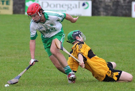 Action from the under 16 clash between Aodh Ruadh and Saint Eunan's.