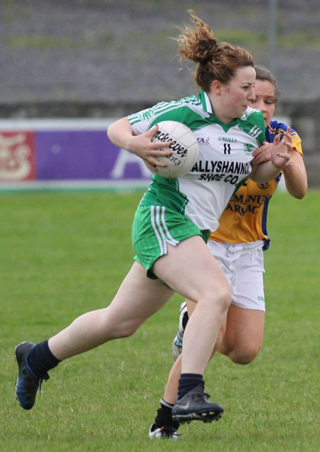 Action from the ladies senior match between Aodh Ruadh and Glencar Manorhamilton.