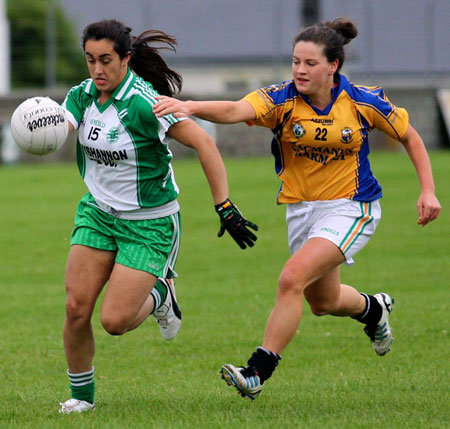 Action from the ladies senior match between Aodh Ruadh and Glencar Manorhamilton.