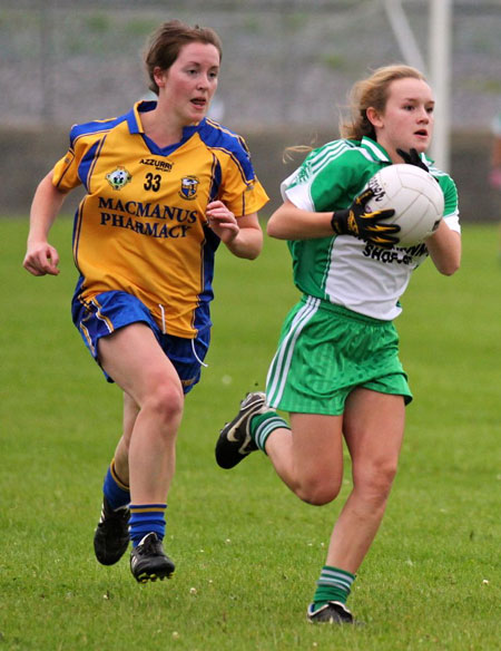 Action from the ladies senior match between Aodh Ruadh and Glencar Manorhamilton.