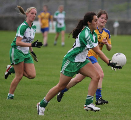 Action from the ladies senior match between Aodh Ruadh and Glencar Manorhamilton.