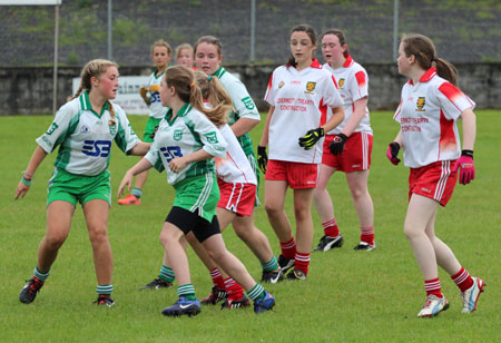 Action from the under 14 ladies match between Aodh Ruadh and Glenfin.