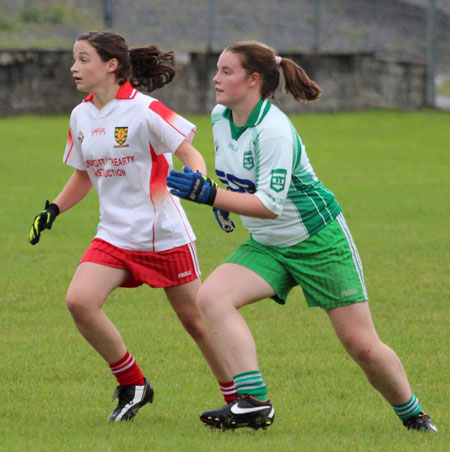 Action from the under 14 ladies match between Aodh Ruadh and Glenfin.