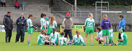 Action from the under 14 ladies match between Aodh Ruadh and Glenfin.