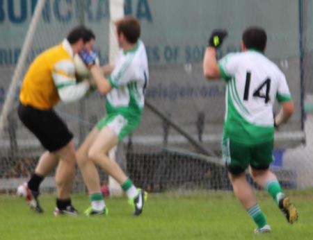 Action from the intermediate championship game between Aodh Ruadh and Buncrana.