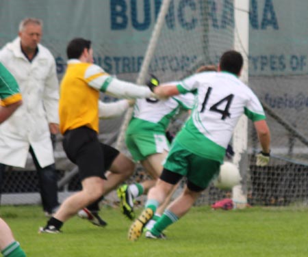 Action from the intermediate championship game between Aodh Ruadh and Buncrana.