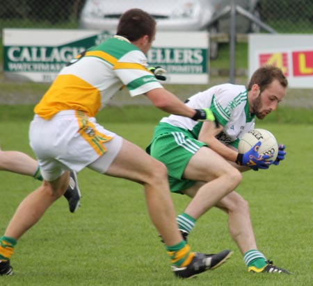 Action from the intermediate championship game between Aodh Ruadh and Buncrana.