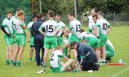 Action from the intermediate reserve championship game between Aodh Ruadh and Buncrana.