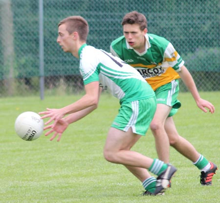 Action from the intermediate reserve championship game between Aodh Ruadh and Buncrana.