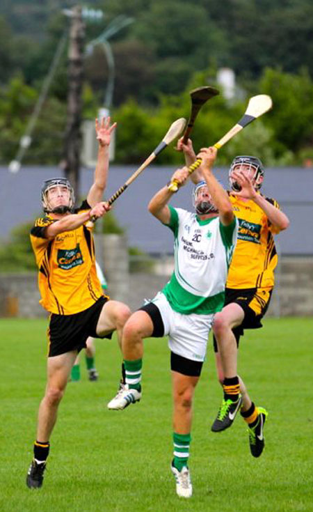 Action from the senior clash between Aodh Ruadh and Saint Eunan's.