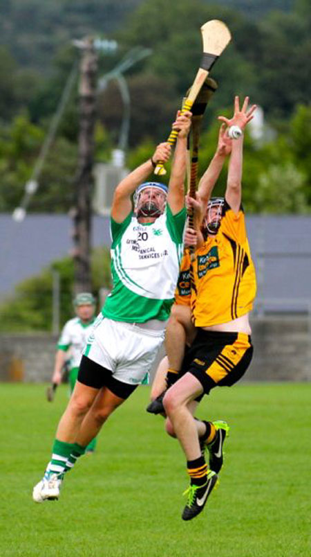 Action from the senior clash between Aodh Ruadh and Saint Eunan's.