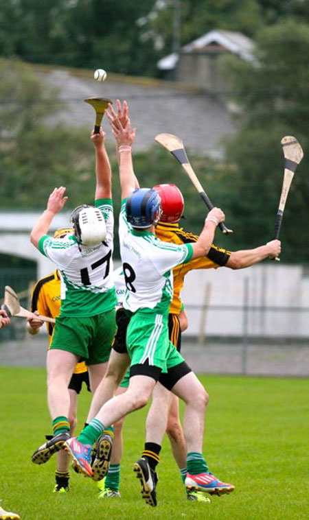 Action from the senior clash between Aodh Ruadh and Saint Eunan's.