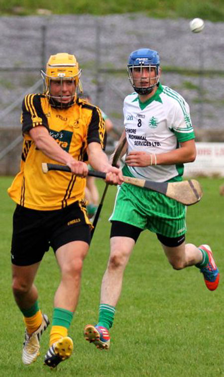 Action from the senior clash between Aodh Ruadh and Saint Eunan's.