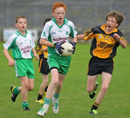 Action from the under 13 league game between Aodh Ruadh and Bundoran.