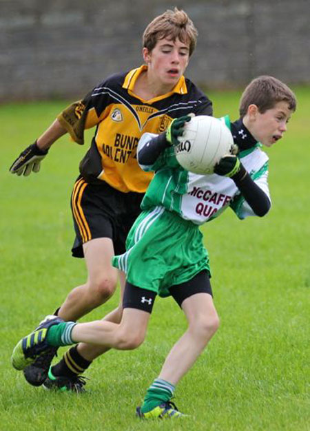 Action from the under 13 league game between Aodh Ruadh and Bundoran.