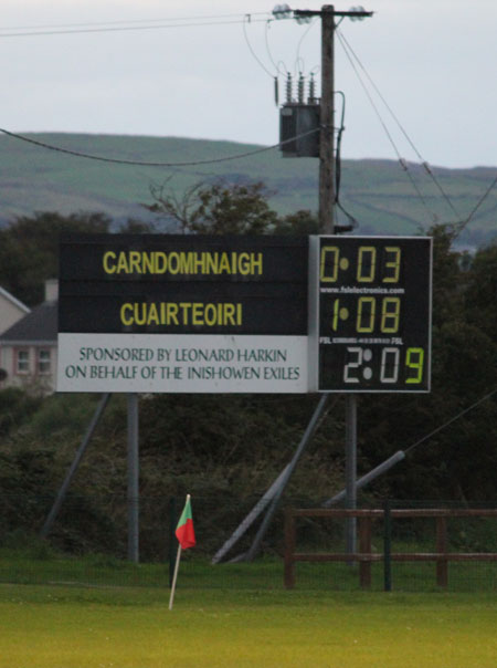 Action from the under 21 B Championship game between Aodh Ruadh and Carndonagh.