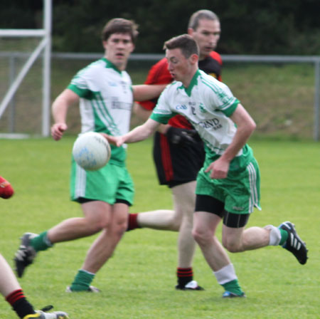 Action from the division three reserve league game between Aodh Ruadh and Red Hugh's.