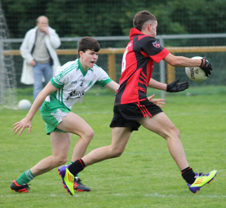 Action from the division three league game between Aodh Ruadh and Red Hugh's.