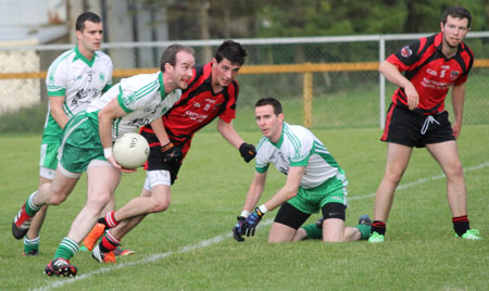 Action from the division three league game between Aodh Ruadh and Red Hugh's.