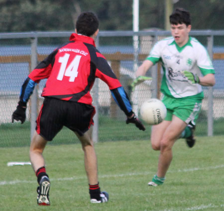 Action from the division three league game between Aodh Ruadh and Red Hugh's.