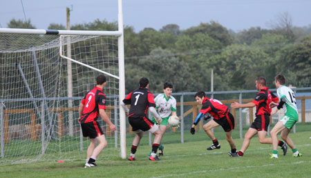 Action from the division three league game between Aodh Ruadh and Red Hugh's.