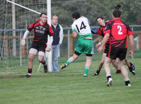 Action from the division three league game between Aodh Ruadh and Red Hugh's.