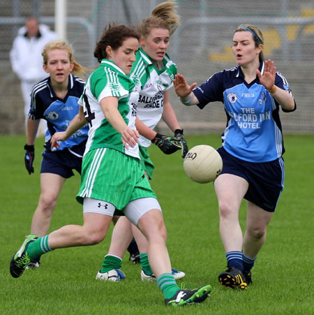 Action from the intermediate ladies final between Aodh Ruadh and Milford.